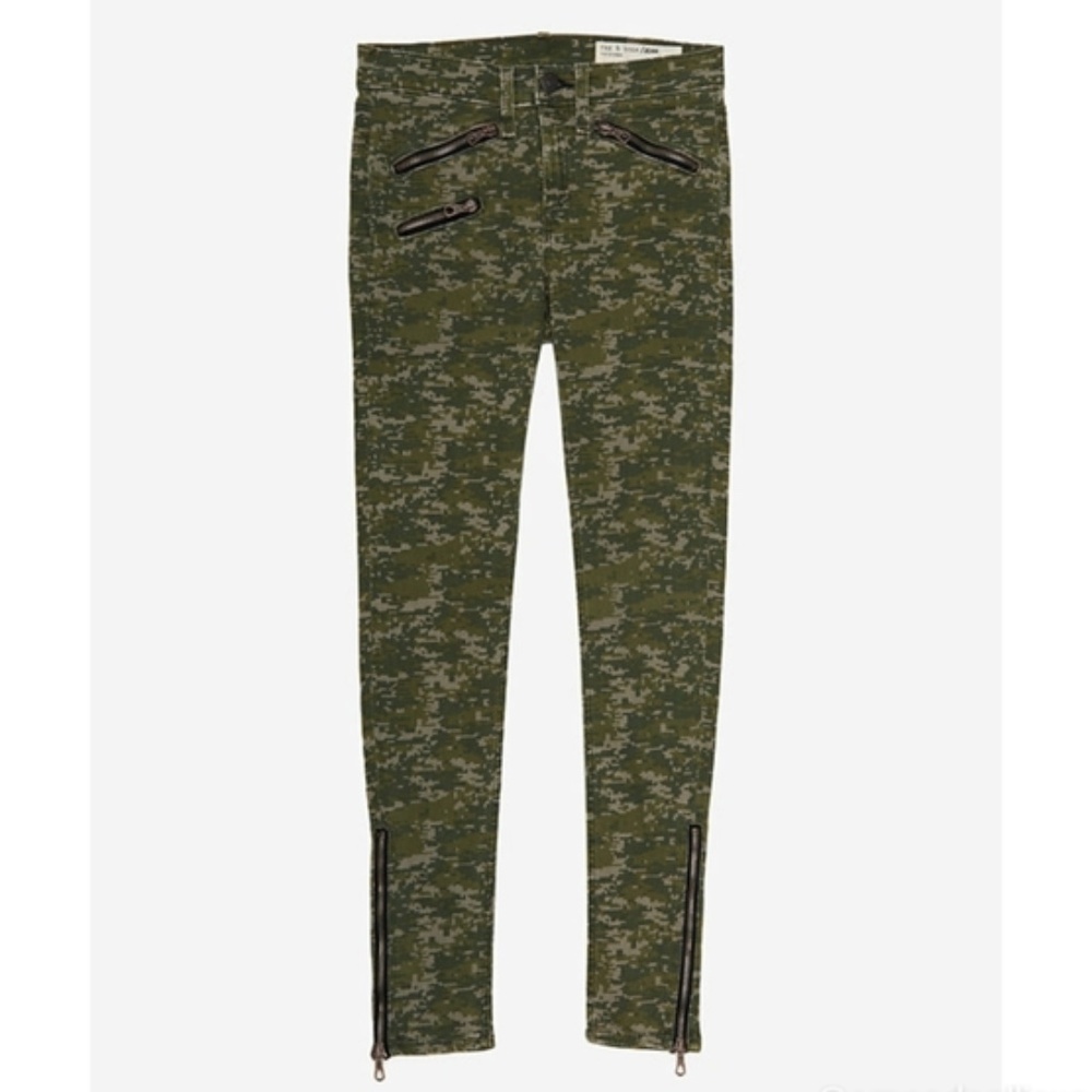 rag & bone digital camo ankle zip skinny 26